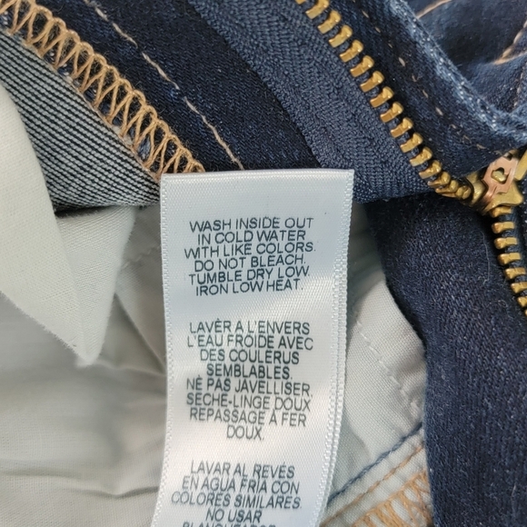 Frame Le High Mid Rise Cabana Dark Wash Stagger Hem Skinny Straight Jeans Sz 25 - Picture 14 of 14